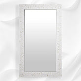 Kyra Bone Inlay Flower Floor Mirror White 1